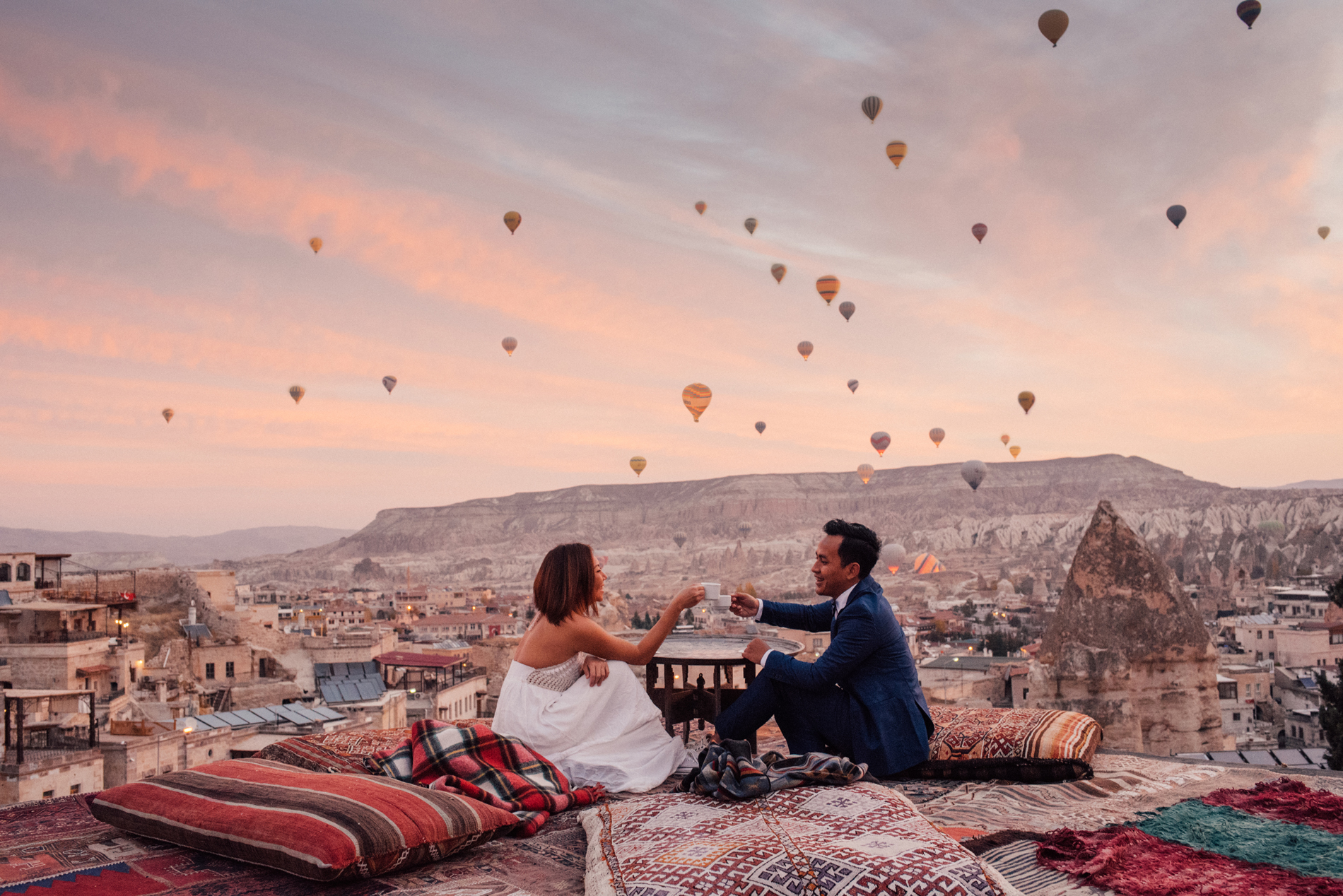 sandy and fadli adventurous prewedding photo session in goreme cappadocia turkey